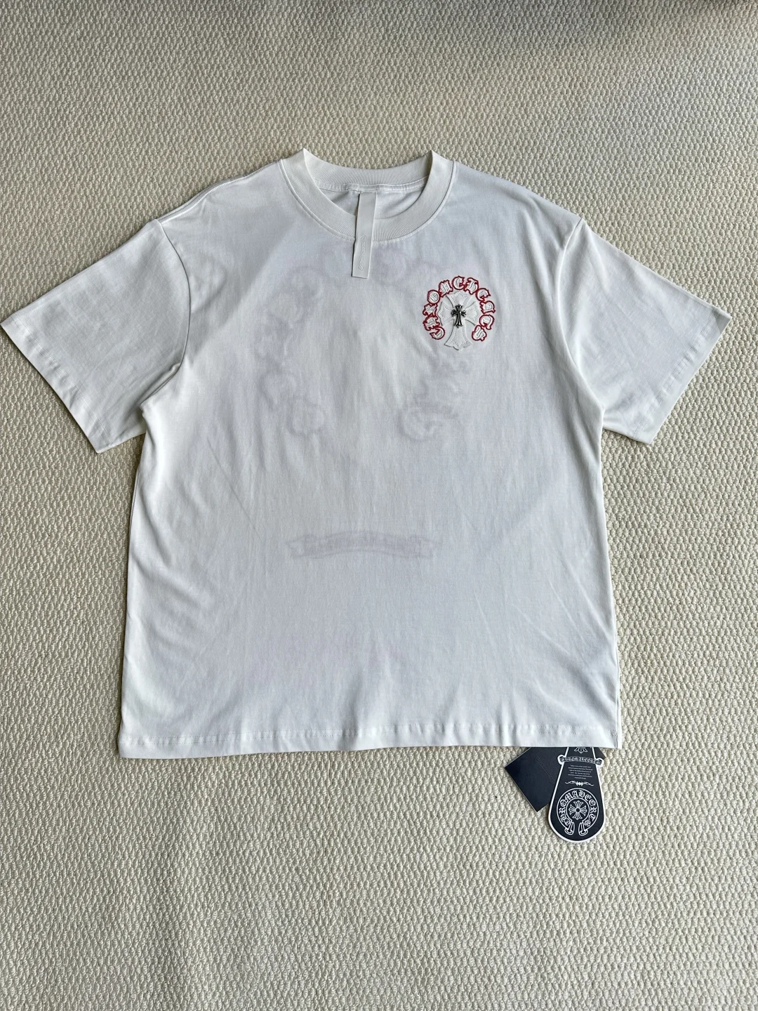 Chrome Hearts Black Classic Letter Embroidery Heavy-Cotton T-Shirt