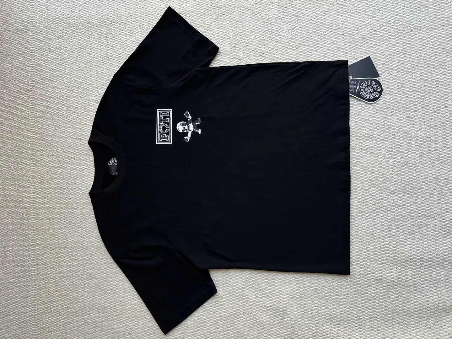 Chrome Hearts x FOTI Black Skull Graphic Heavy-Cotton T-Shirt