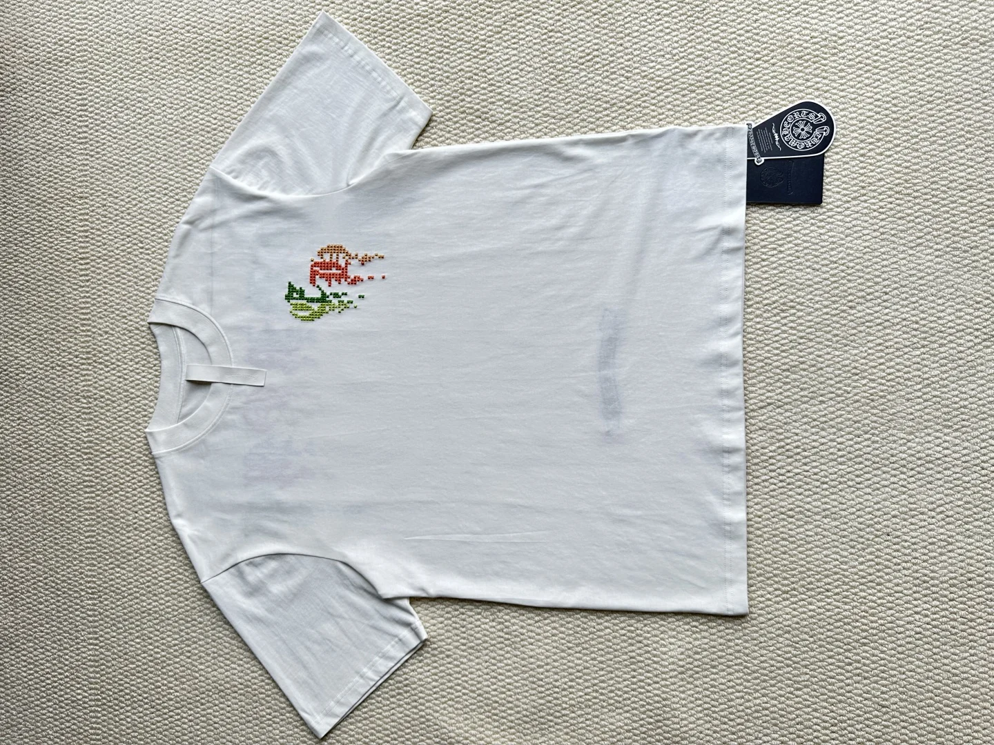 Chrome Hearts White Mosaic Sanskrit Letter Embroidery T-Shirt