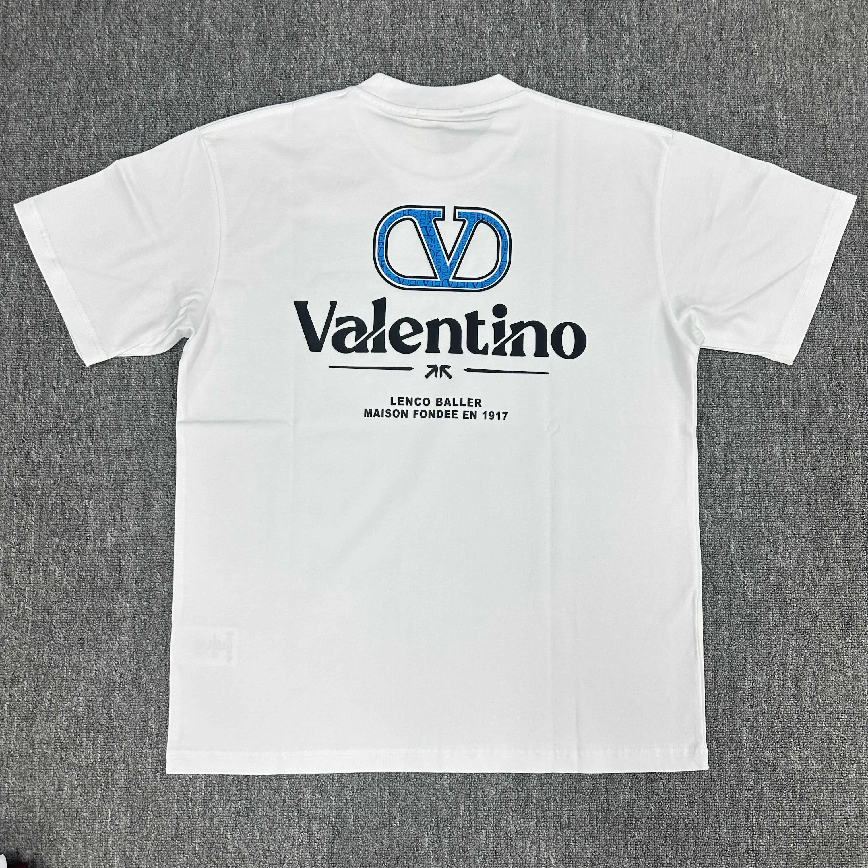 Valentino 2025SS White 3D Silicone Craft Double-Yarn Cotton T-Shirt