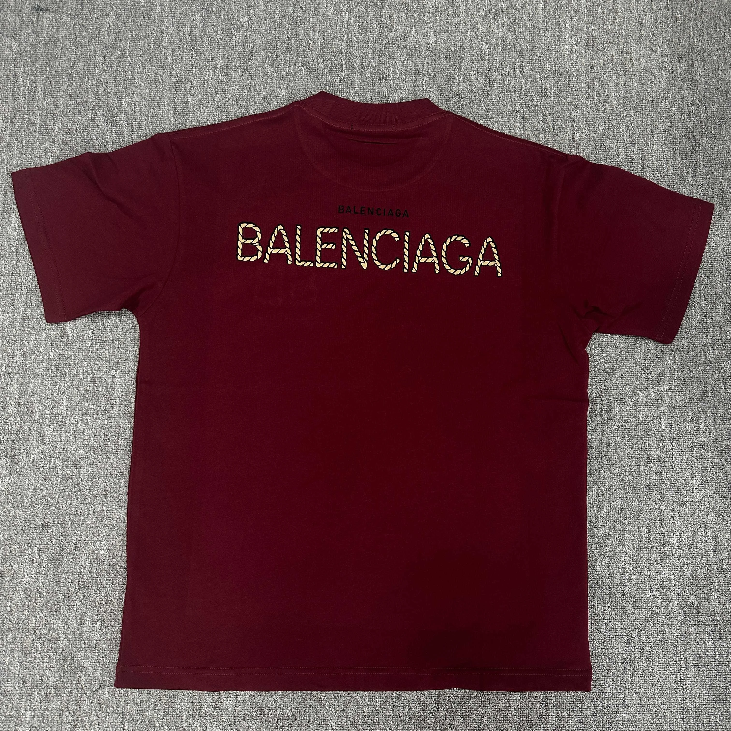 Balenciaga 2025SS Angola Red 3D Foam Letter Unisex T-Shirt