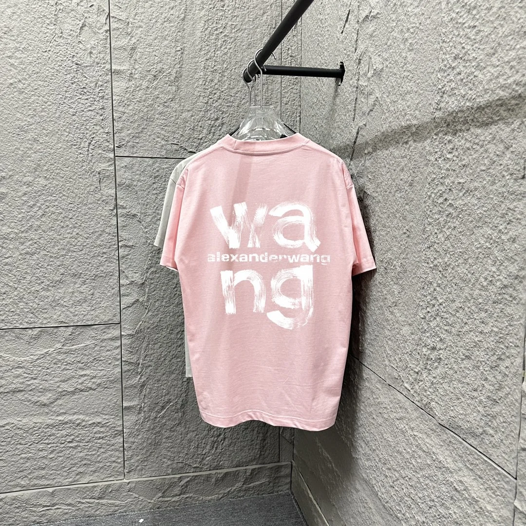 Alexander Wang 2025SS Light Pink Front-Back Wang Letter T-Shirt