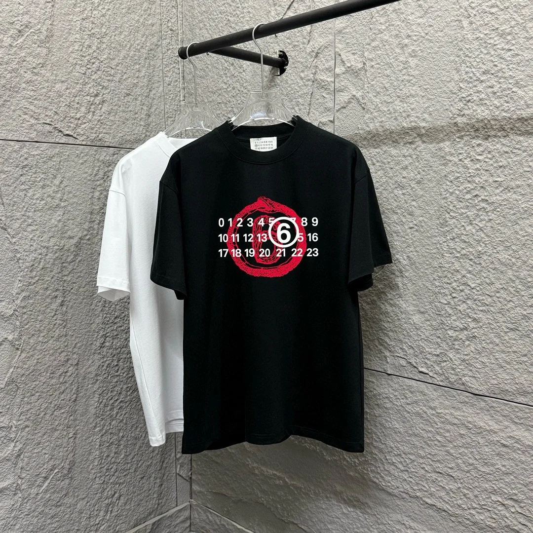 Maison Margiela 2025SS Black/White Snake-Year Number Print T-Shirt