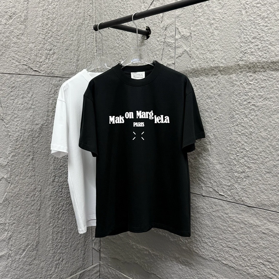 Maison Margiela 2025SS White/Black Foam Print Double-Yarn T-Shirt
