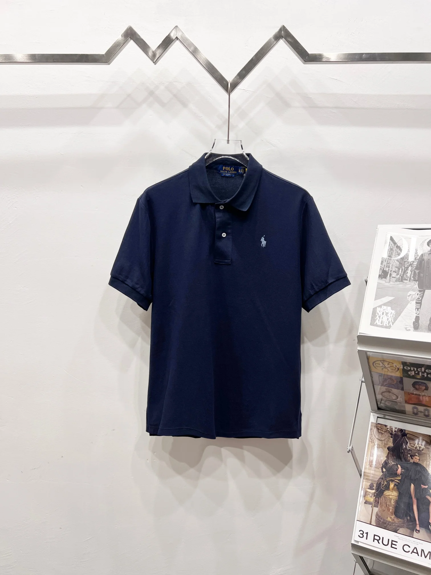 Ralph Lauren Men's Deep Blue Pony Embroidery Two-Button Polo