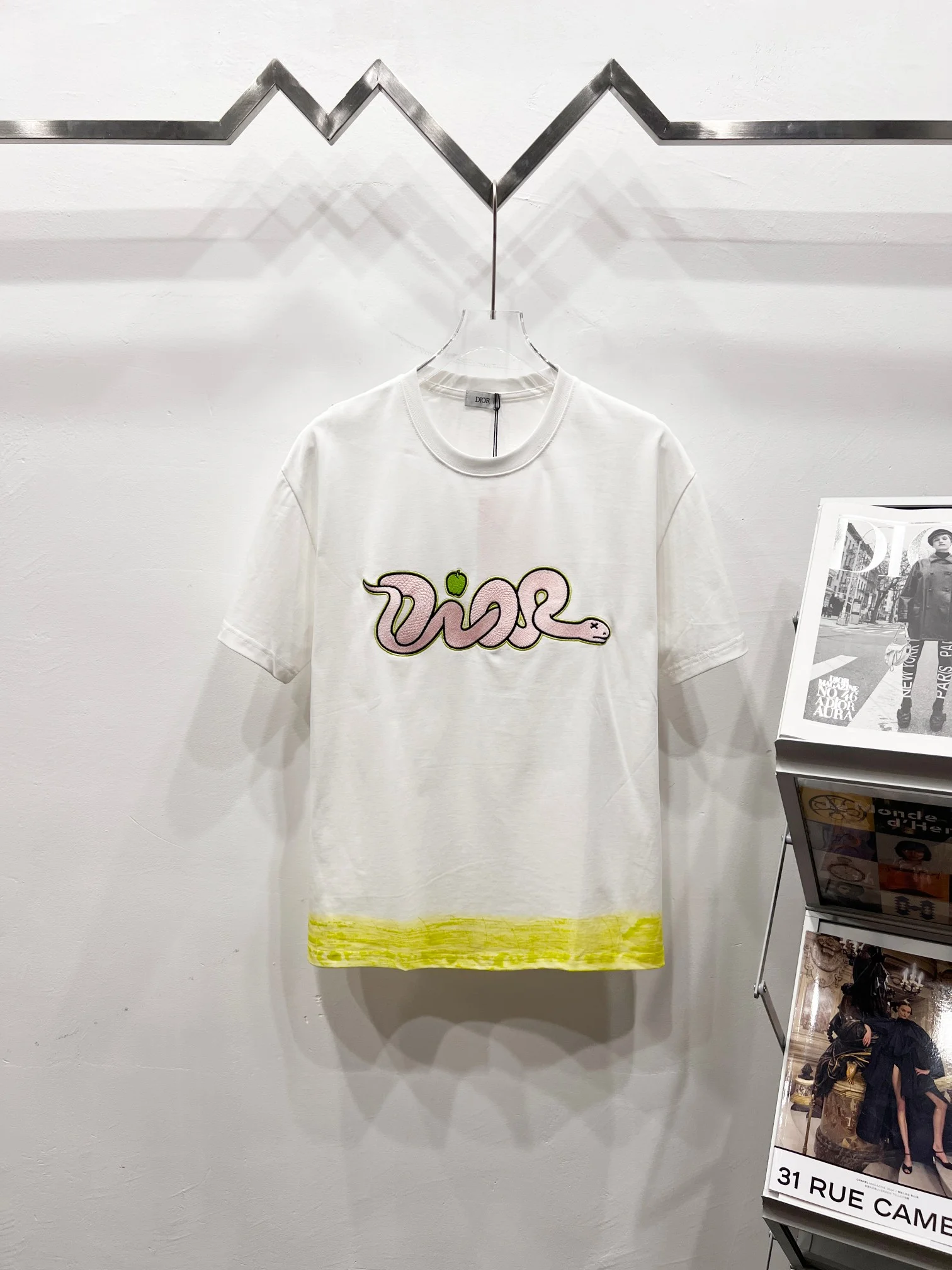 Dior x KAWS 2025 White Golden Snake Limited Cotton T-Shirt