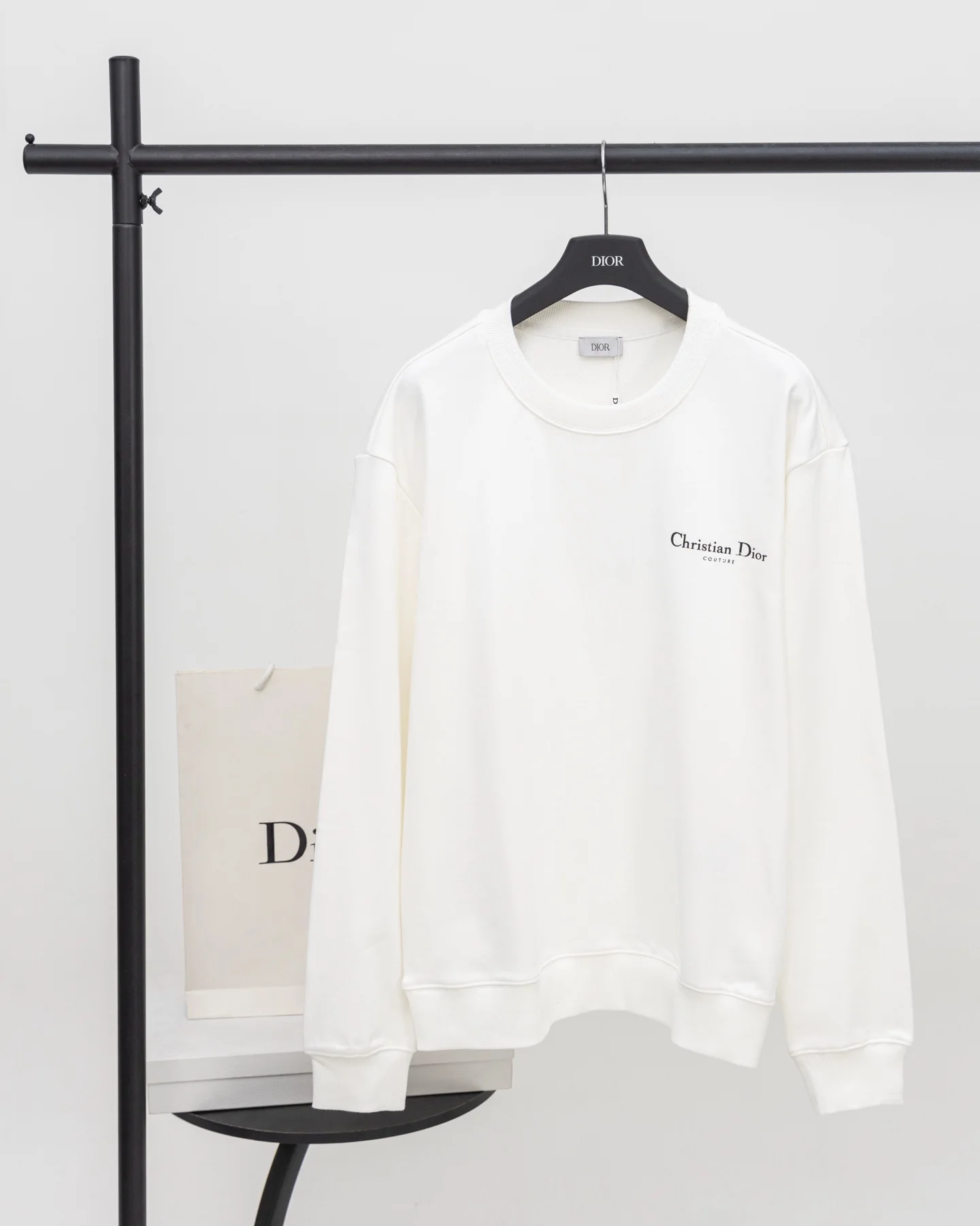 Dior White Classic Logo Crew-Neck Sweatshirt