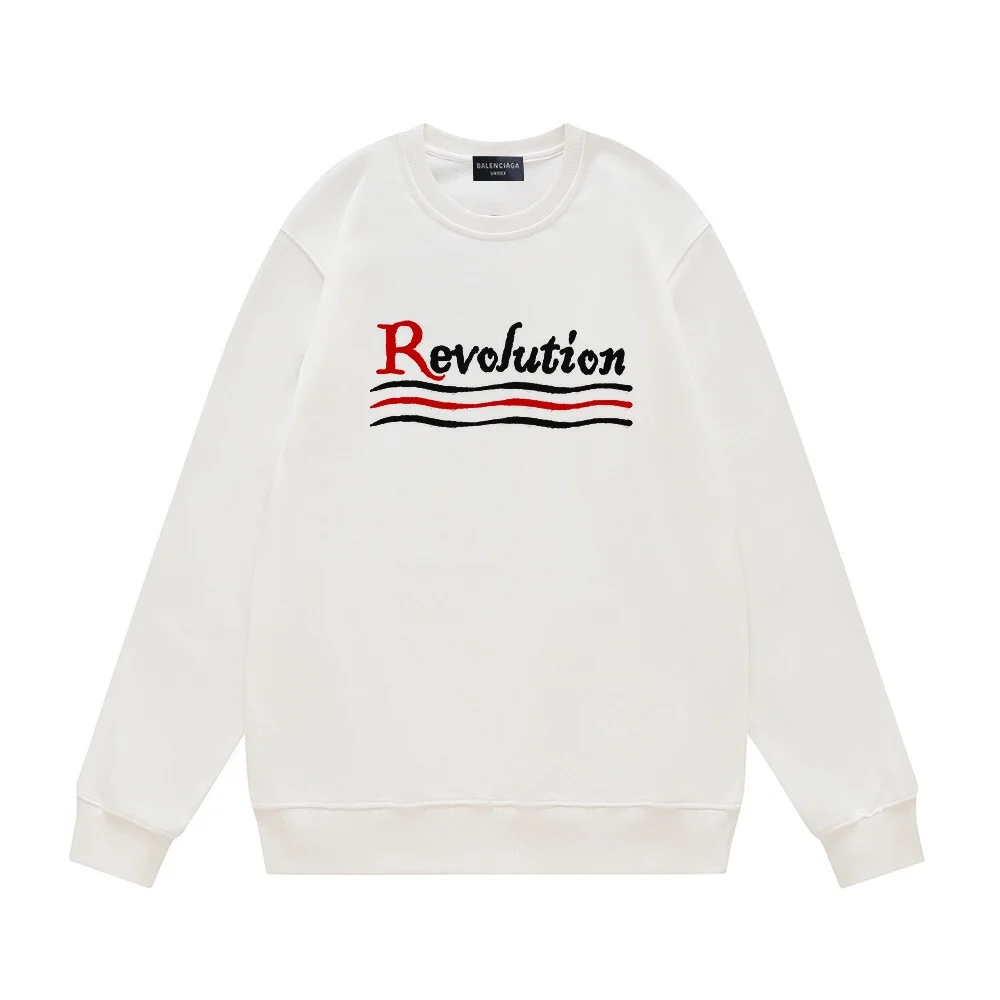 Balenciaga White Revolution Printed Crew Neck Sweatshirt
