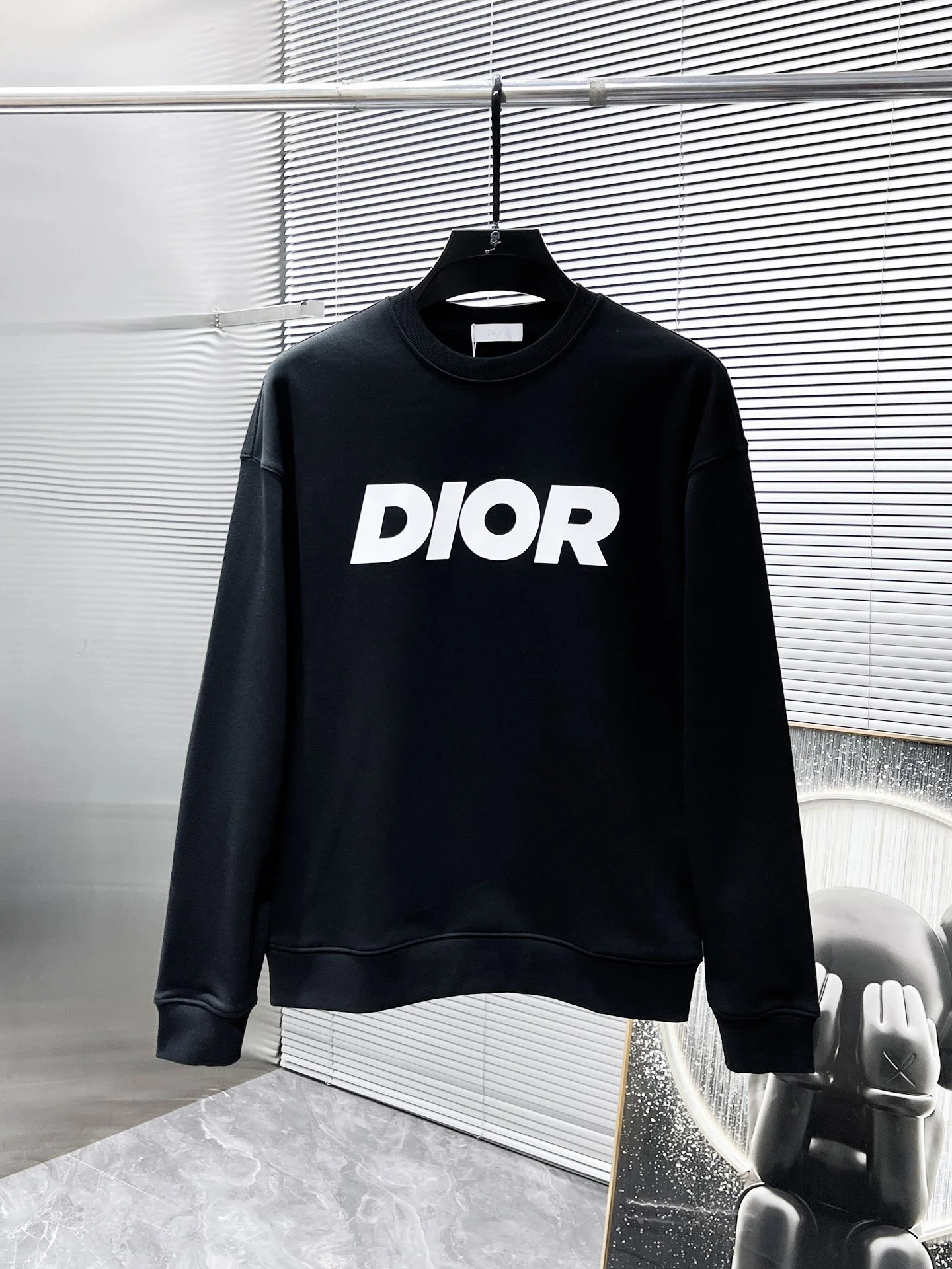 Dior 2025SS Black Crew-Neck Long-Sleeve Sweatshirt