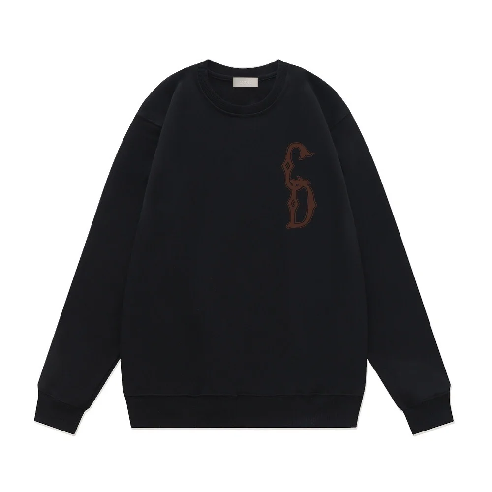 Dior Black Crew Neck Sweatshirt with CD Letter Print