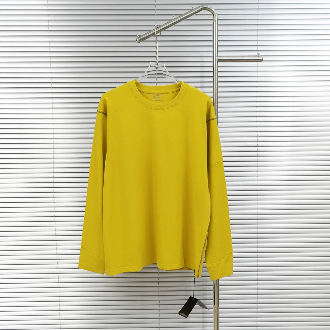 Fear of God Essentials Yellow Crew Neck Sweatshirt with Side Zipper