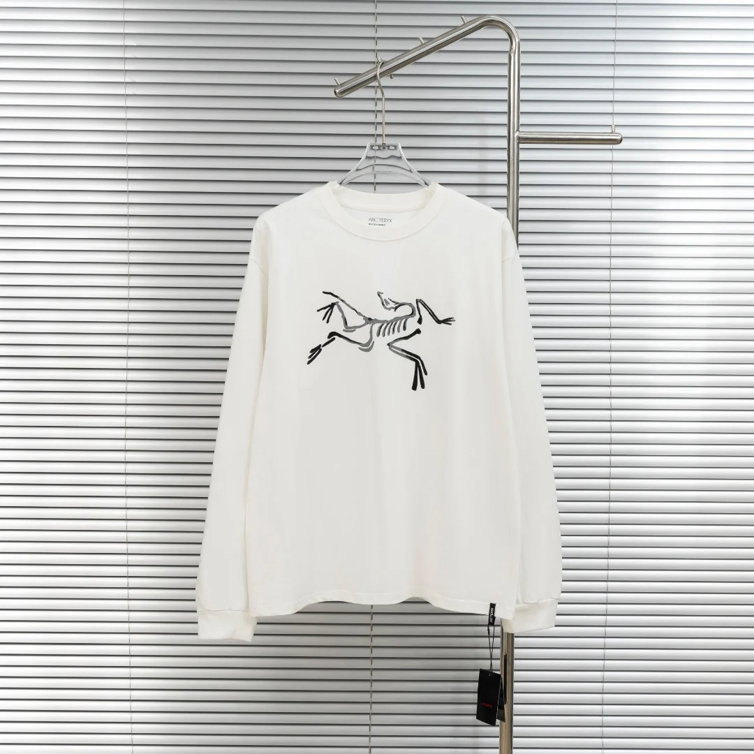 Arc'teryx White Crewneck Sweatshirt with Skeleton Graffiti Logo