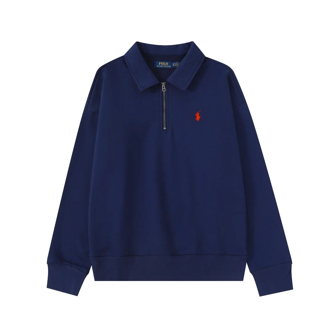 Ralph Lauren Navy Half-Zip Sweatshirt with Pony Logo