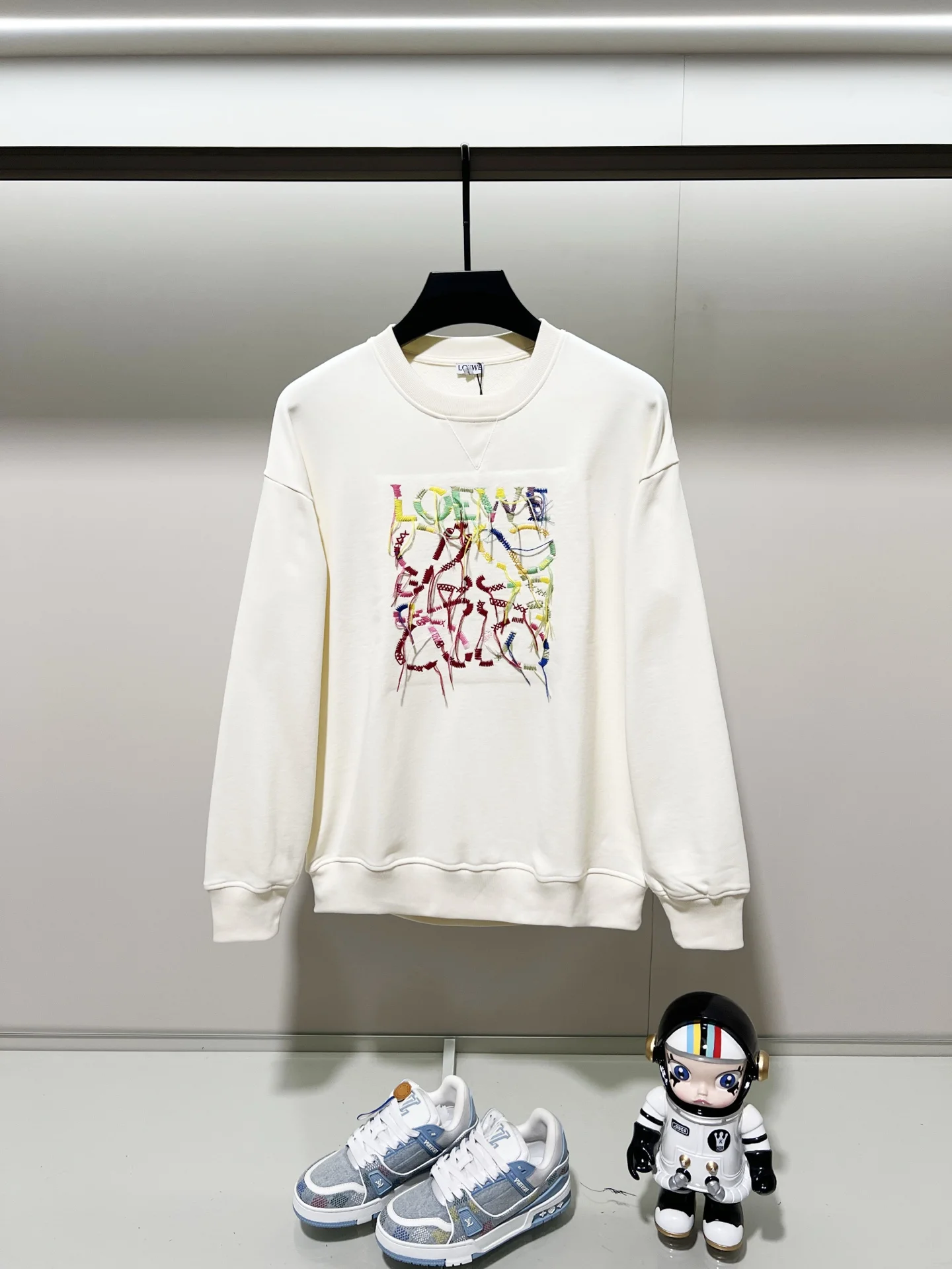 Loewe Crew Neck Sweatshirt with Colorful Tassel Logo