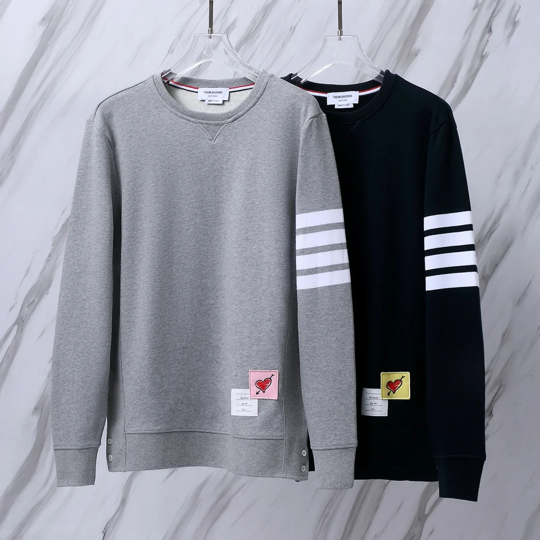 Thom Browne Valentine's Couple Crew Neck Sweatshirt with 4 Stripes