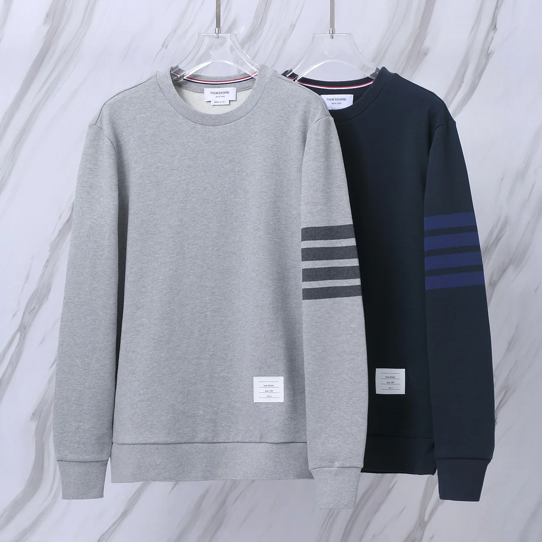 Thom Browne Classic 4-Stripe Crew-Neck Sweatshirt
