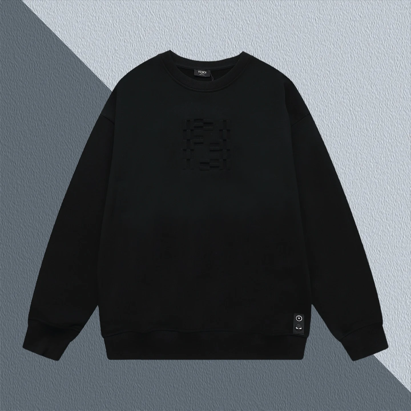 Fendi Black Sweatshirt with Embossed Double F Logo