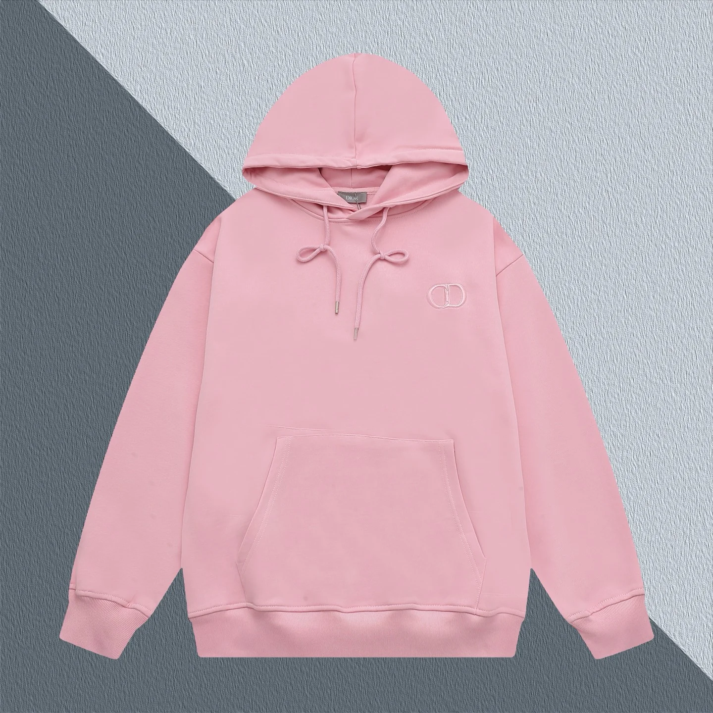 Dior Pink Hoodie with CD Embroidery