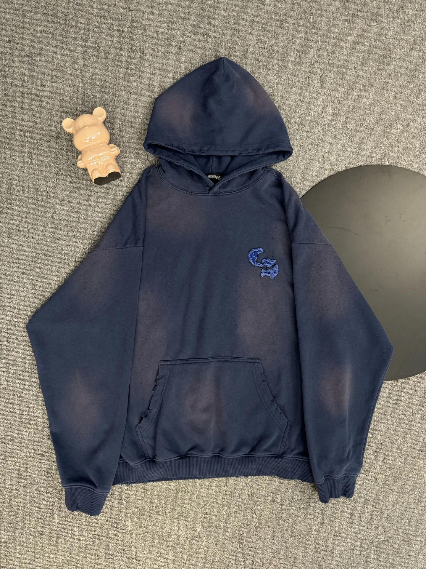 Chrome Hearts 2025 Navy Blue Hoodie with Cross Patch
