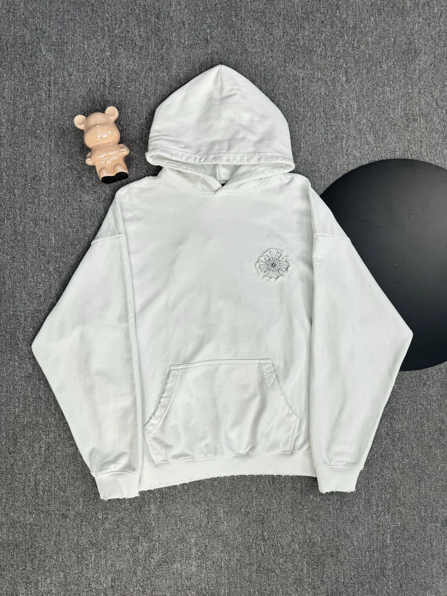 Chrome Hearts 2025 White Hoodie with Cross Patch