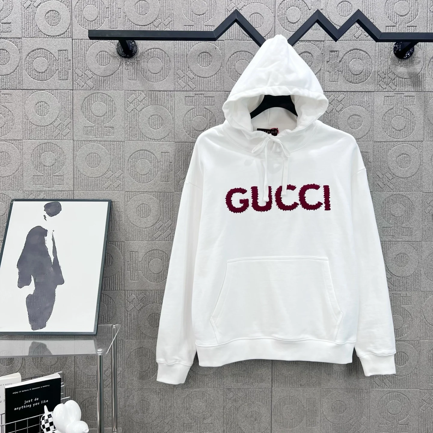 Gucci 2025 White Hoodie with Foam Print Logo