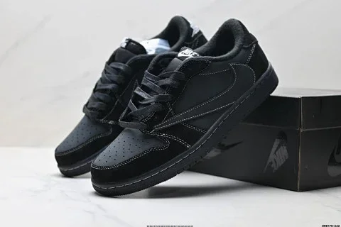 Nike Air Jordan 1 Travis Scott Reverse Swoosh Low Basketball Shoes
