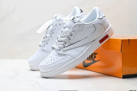 Nike Air Jordan 1 Travis Scott Reverse Swoosh DIY Custom Low Basketball Shoes