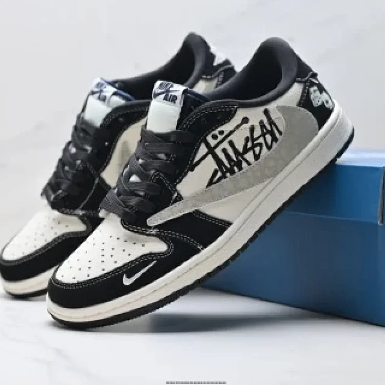 Nike Air Jordan 1 Travis Scott Reverse Swoosh DIY Custom Low-Top Shoes
