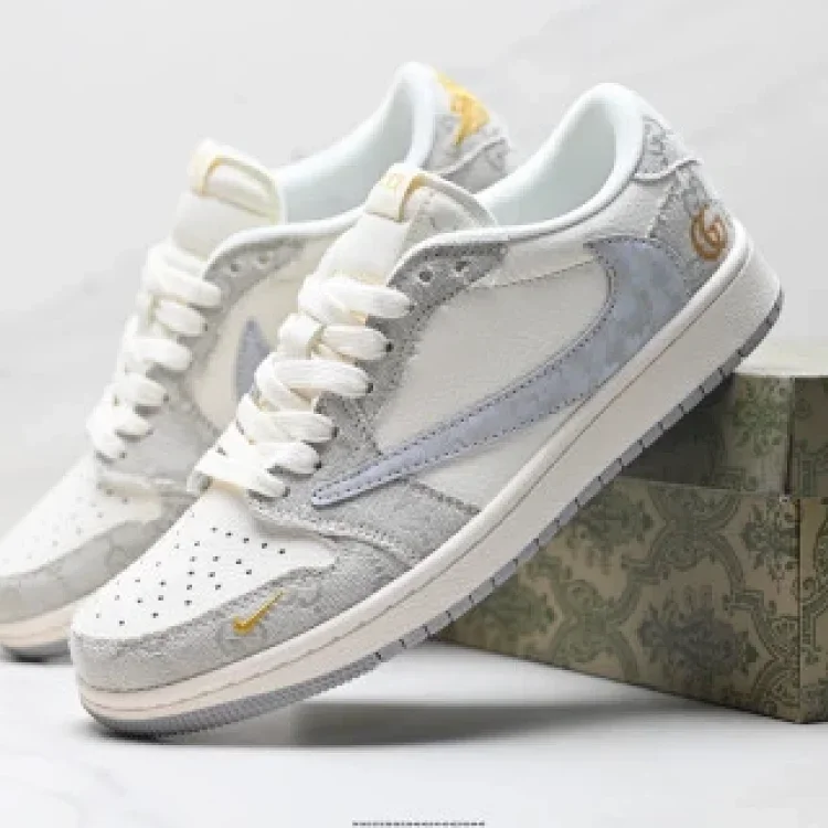 Nike Air Jordan1 Travis Scott Low DIY Reverse Hook Sneaker