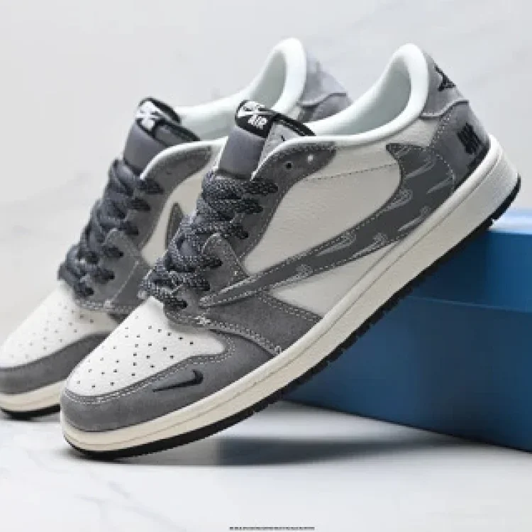 Nike Air Jordan1 Travis Scott Reverse Swoosh DIY Low-top Shoes