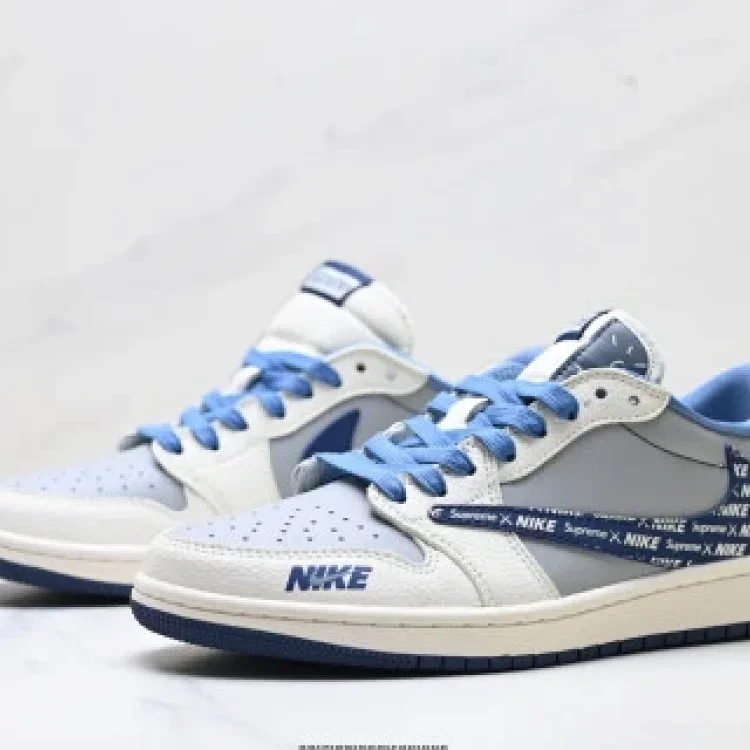 Nike Air Jordan1 Travis Scott Reverse Hook DIY Low-Top Shoes