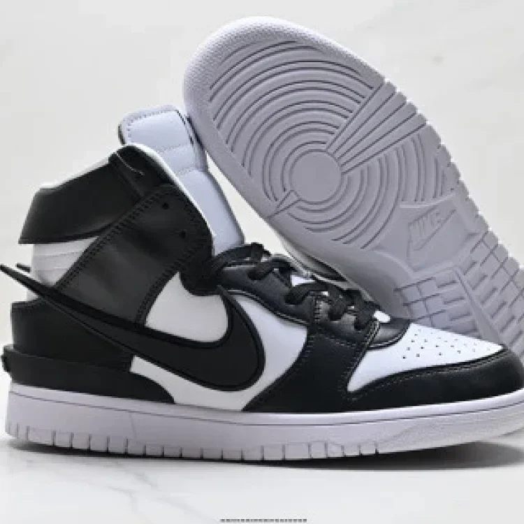 AMBUSH x Nike Dunk High B&W Extended Swoosh Sneakers