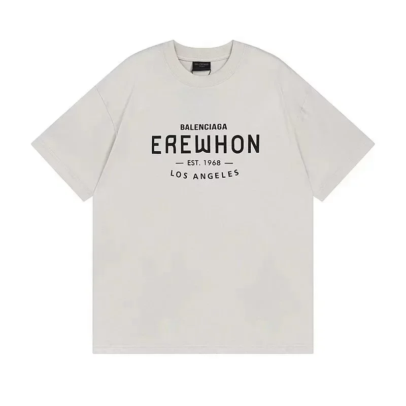 BALENCIAGA White T-Shirt Printed with EREWHON LOS ANGELES Text
