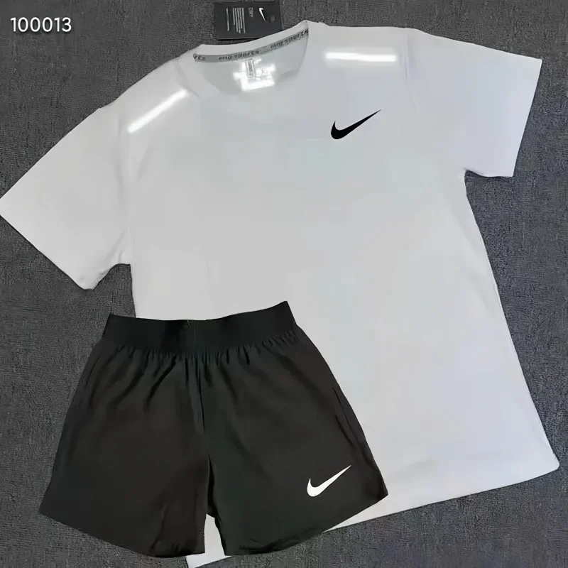 Nike White T-Shirt & Black Shorts Set