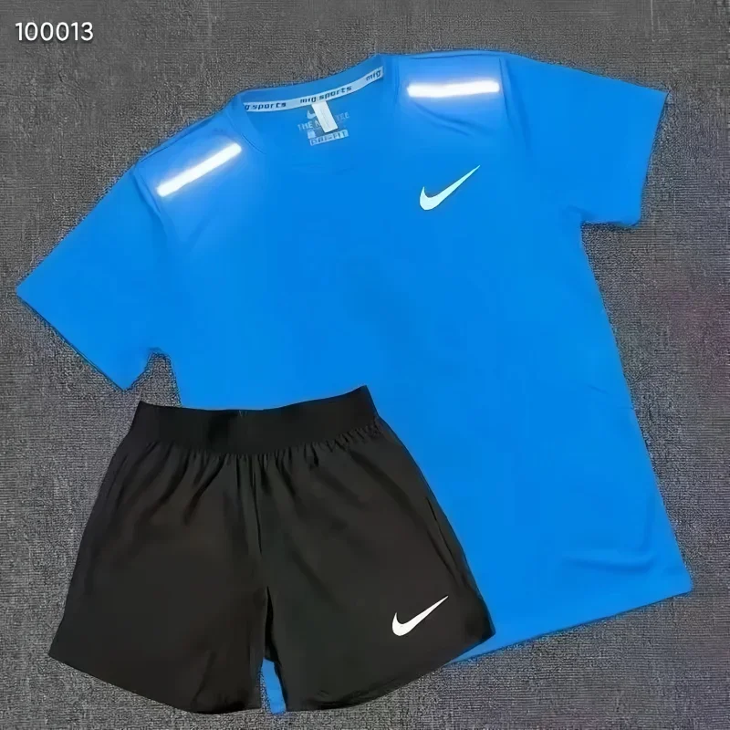 Nike Blue T-Shirt & Black Shorts Set