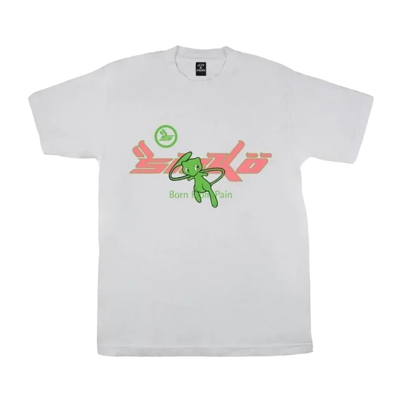 Sicko White T-Shirt: Green Pokémon & "Born From Pain"