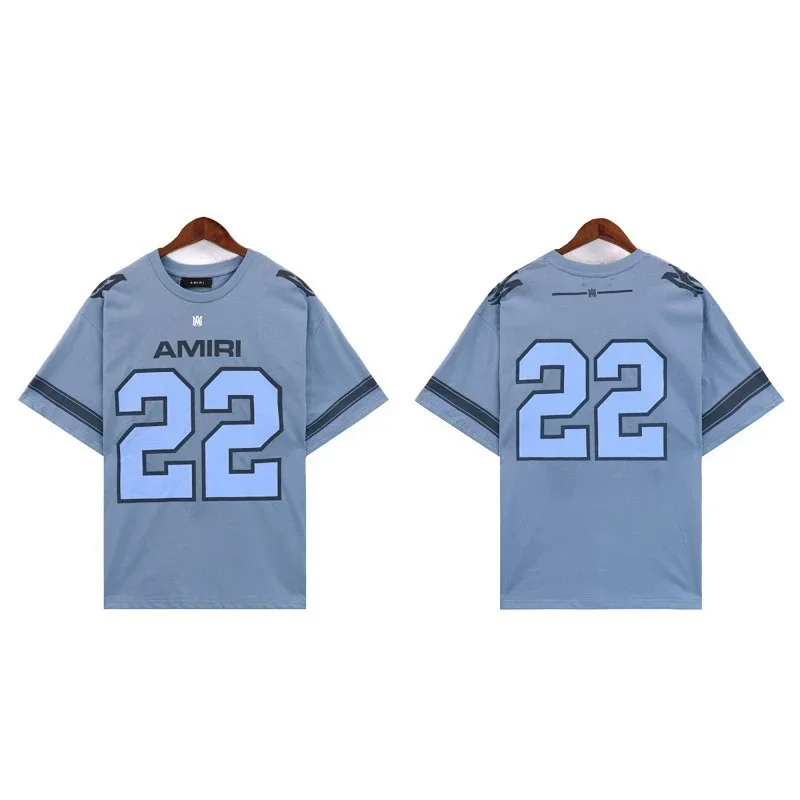 AMIRI Light Blue 22 Print T-Shirt