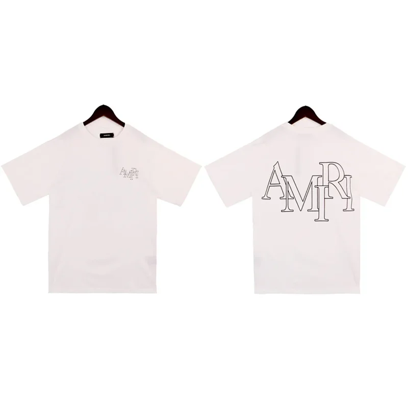 AMIRI White T-Shirt with Front/Back Logo Print