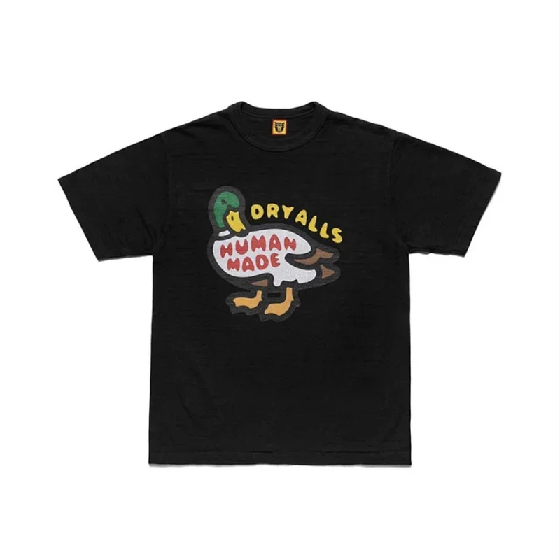 HUMAN MADE Black T-Shirt with Duck & DRYALLS Graphic