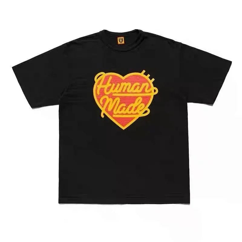 Human Made T-Shirt With Red Heart & Yellow Graphic