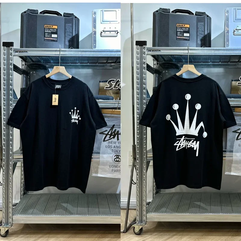 Stussy Black Crown Logo T-Shirt