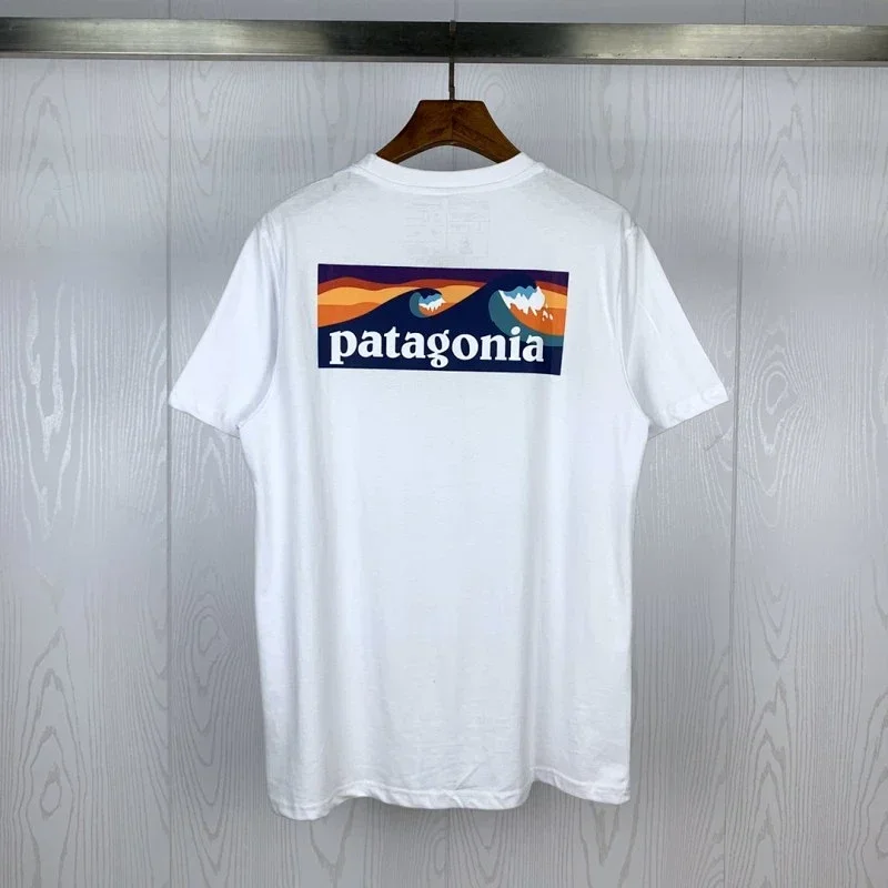 Patagonia T-Shirt with Mountain & Wave Back Graphic