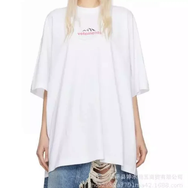 Vetements White Logo & Mountain Graphic T-Shirt
