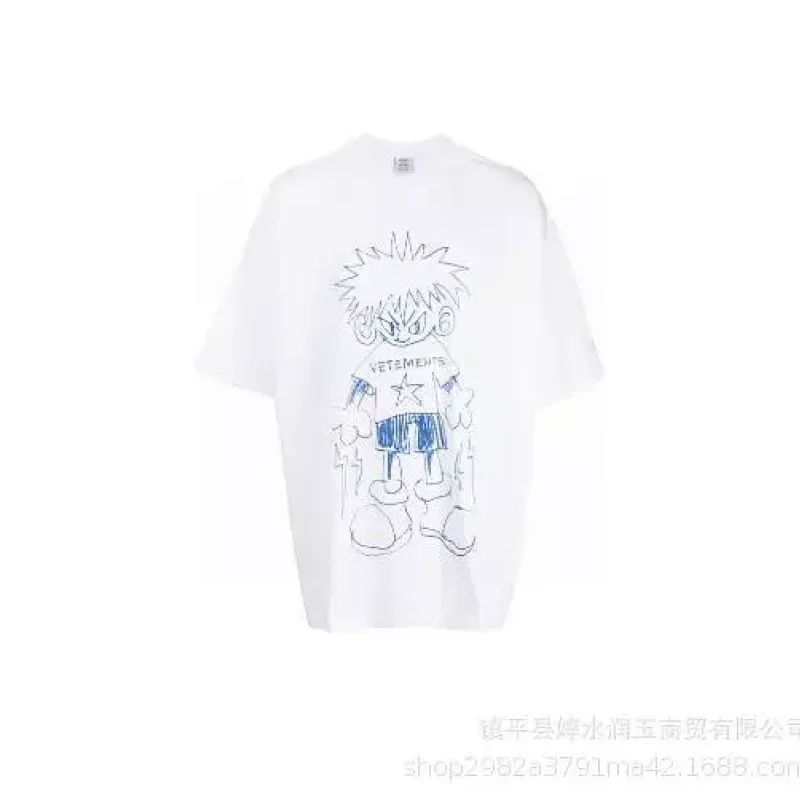VETEMENTS Cartoon Sketch Print White T-Shirt