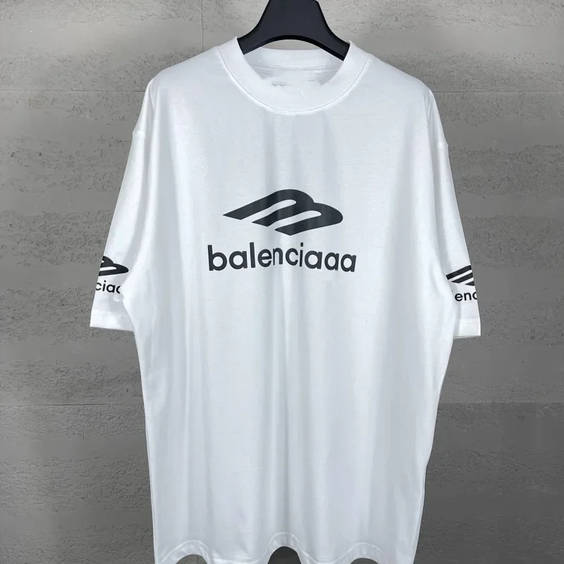 balenciaaa Logo & Text T-Shirt