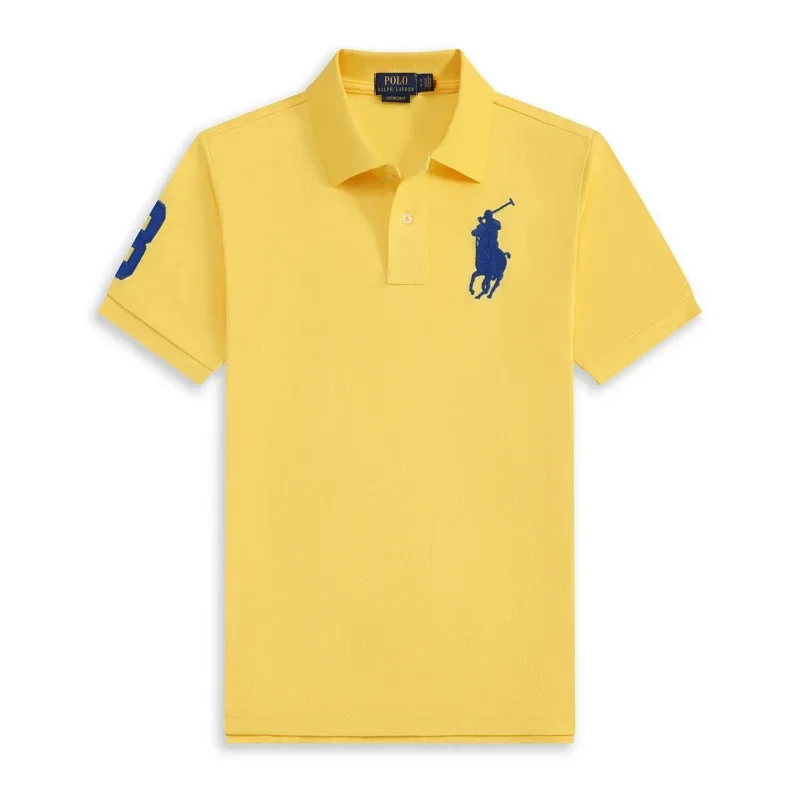 POLO Yellow T-Shirt with Blue Polo Logo