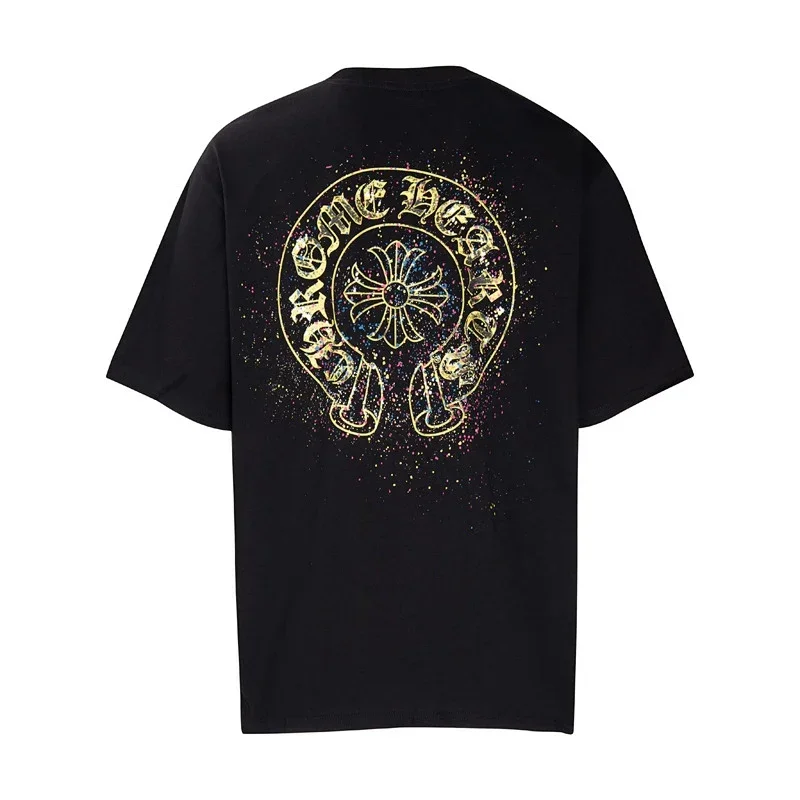 Chrome Hearts Golden Horseshoe Cross Splash T-Shirt