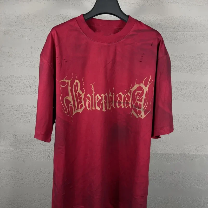Balenciaga Gothic Red Logo T-Shirt