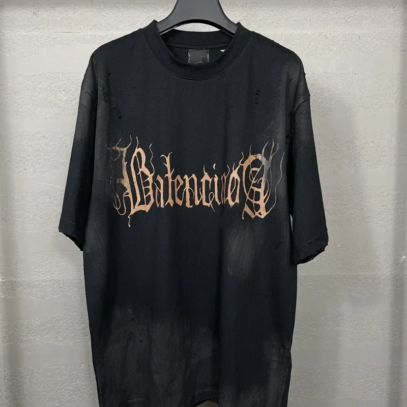 Balentino Distressed Gothic Oversized T-Shirt
