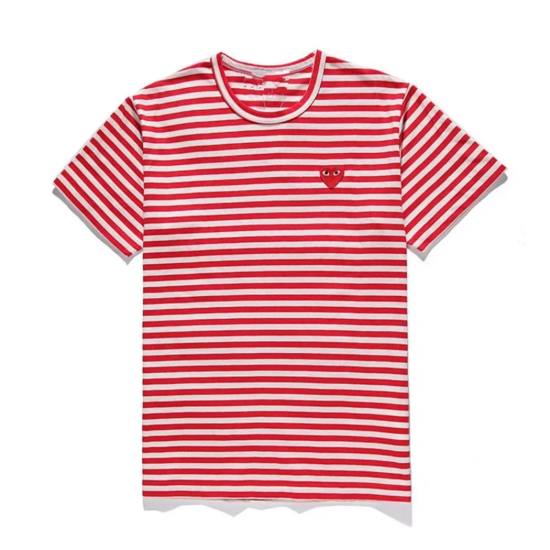 COMME DES GARÇONS PLAY Red Heart Striped T-Shirt